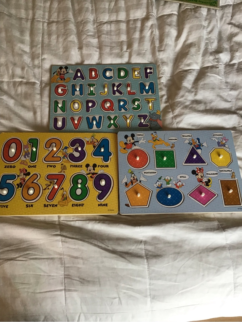 Melissa & Doug Multicolor Wooden Alphabet, Numbers & Shapes Puzzle Set